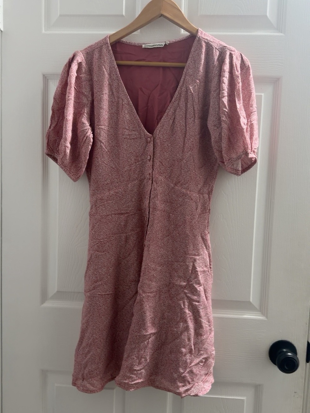 Abercrombie & Fitch Dusty Rose Button-Front Mini Dress